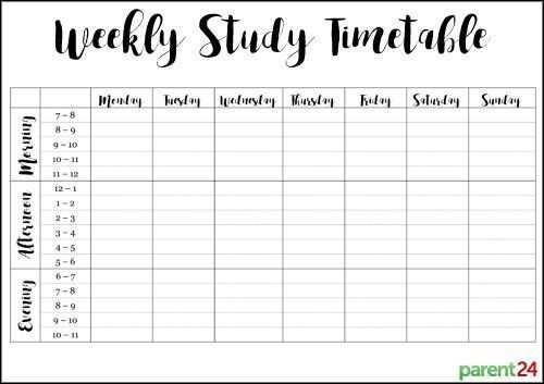 study planner calendar template