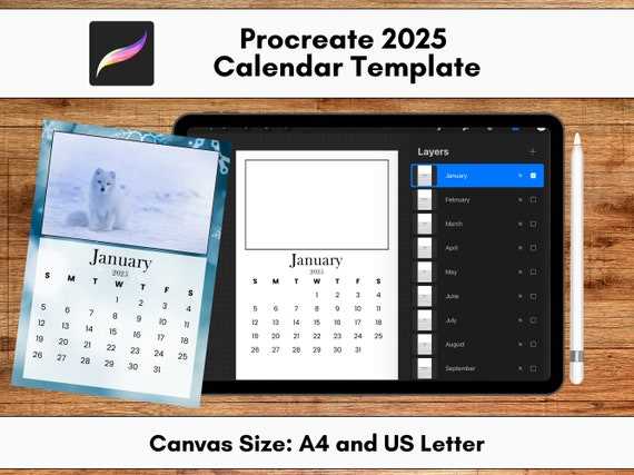 procreate calendar template