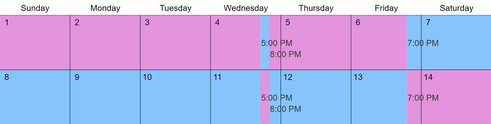 co parenting calendar template