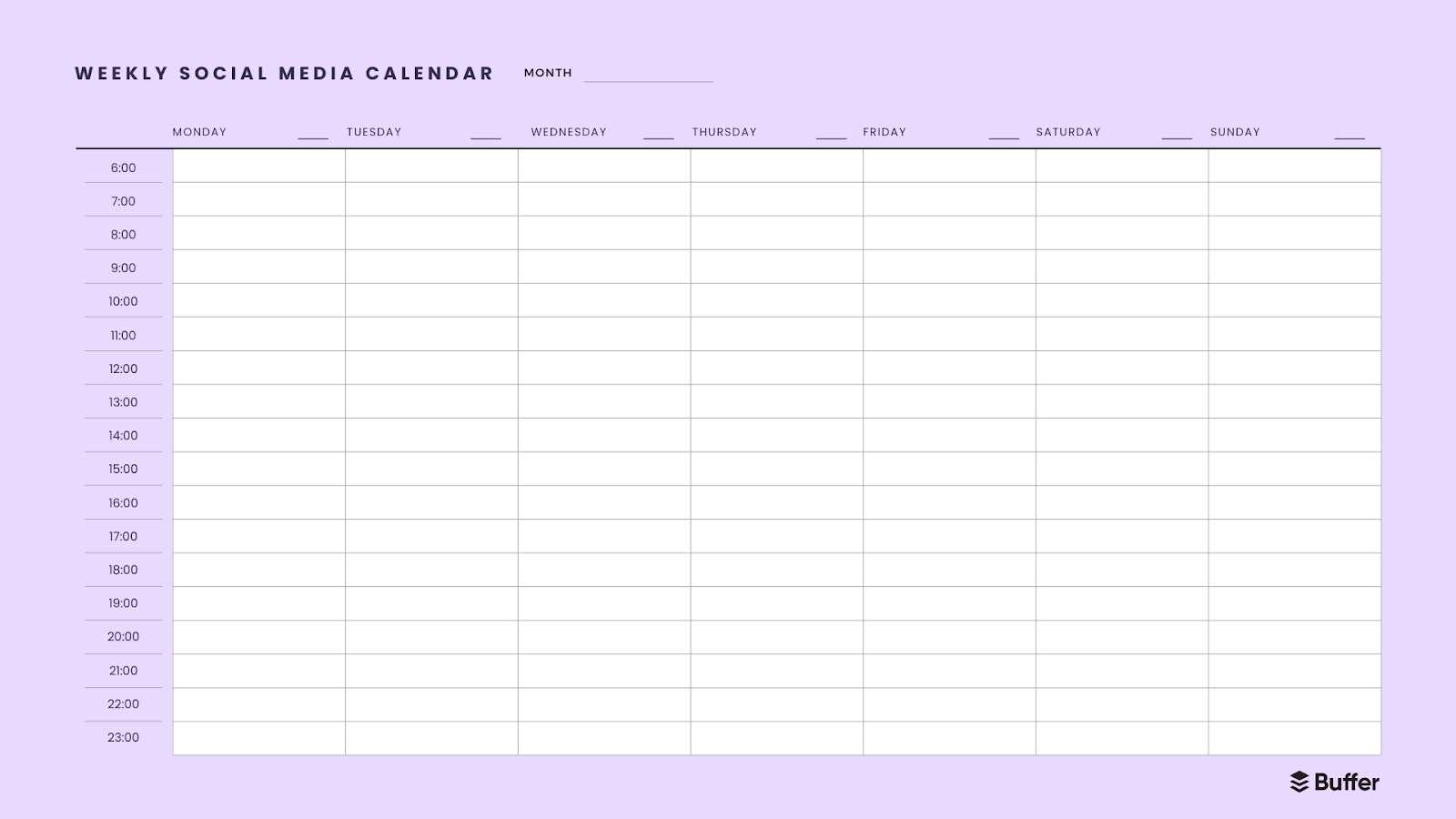 social media editorial calendar template