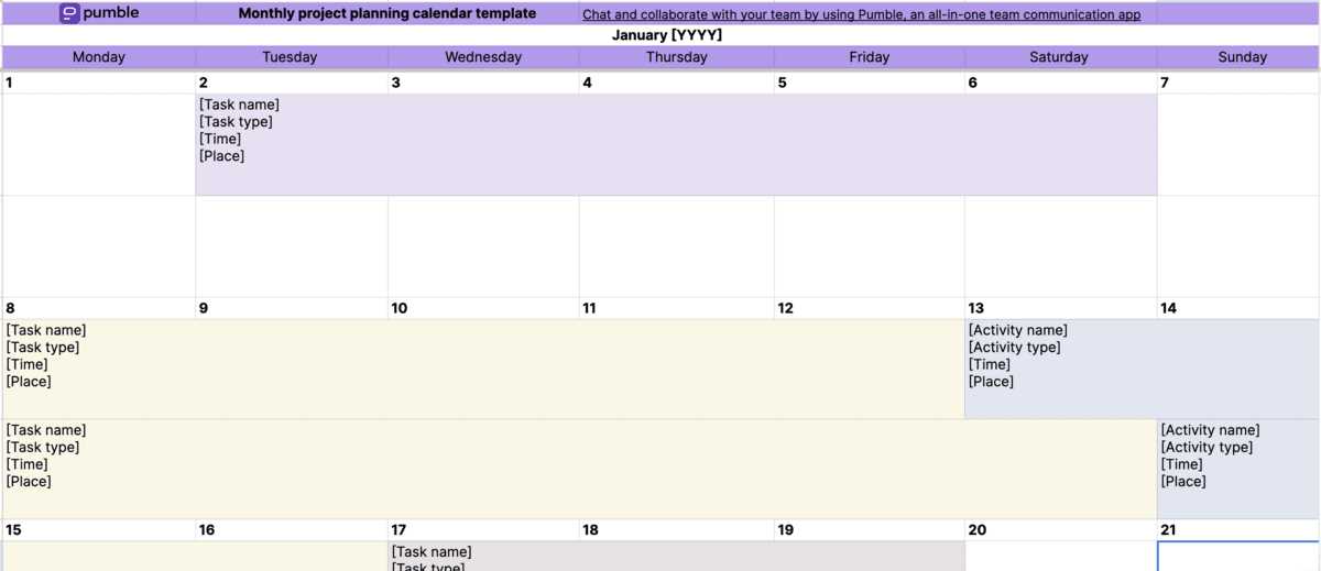 governance calendar template