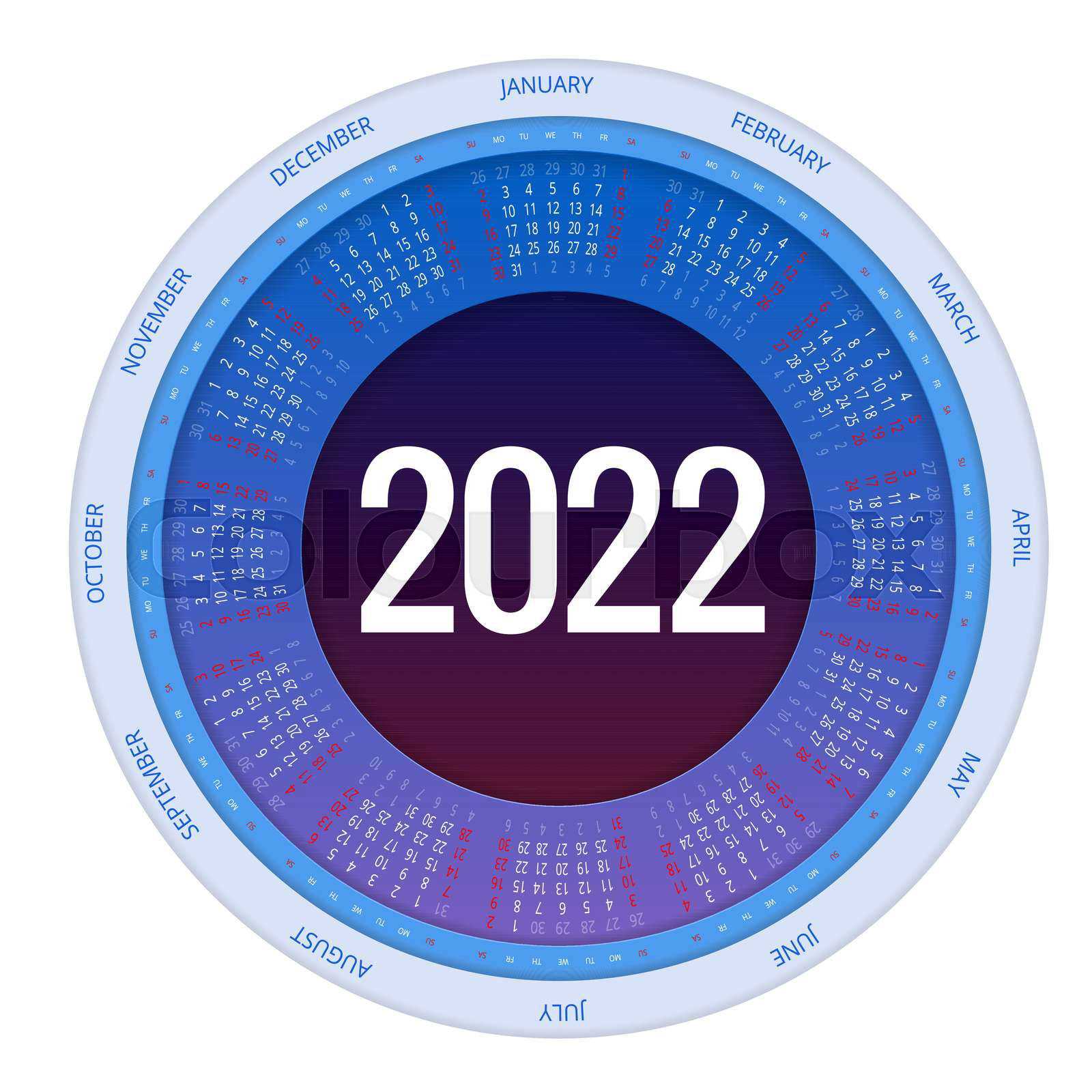 round calendar template