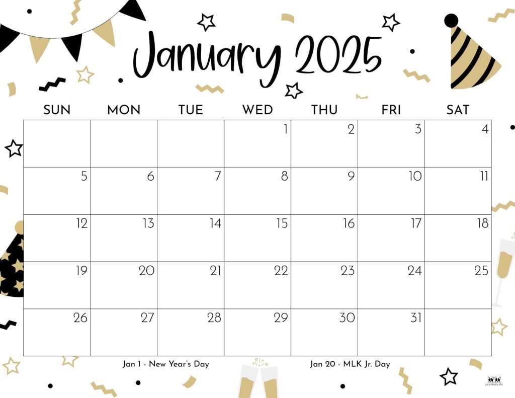 january 2025 calendar free template