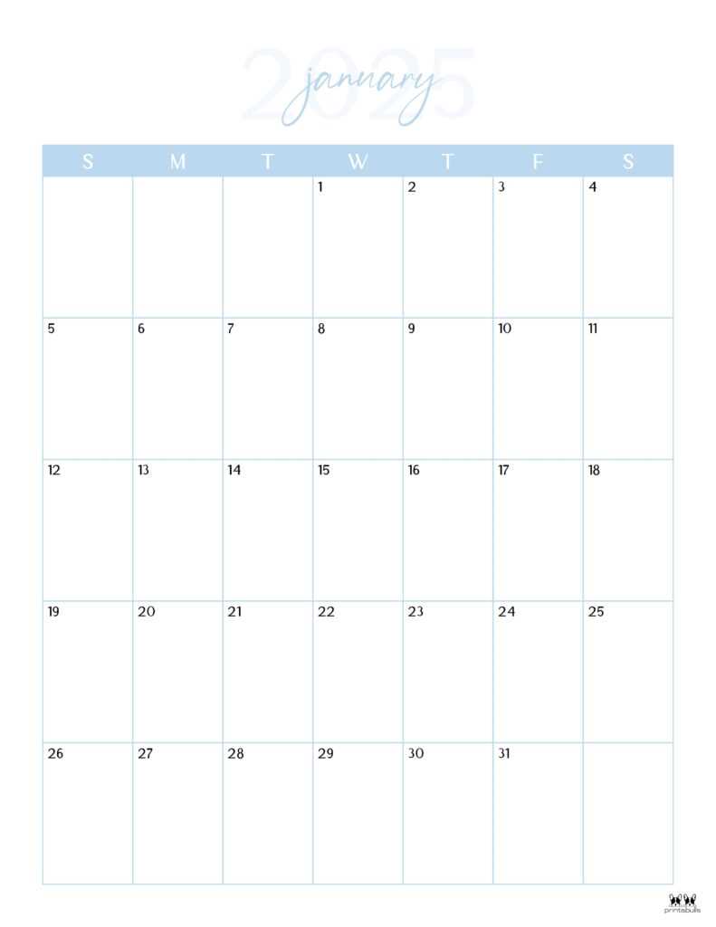 january calendar 2025 template