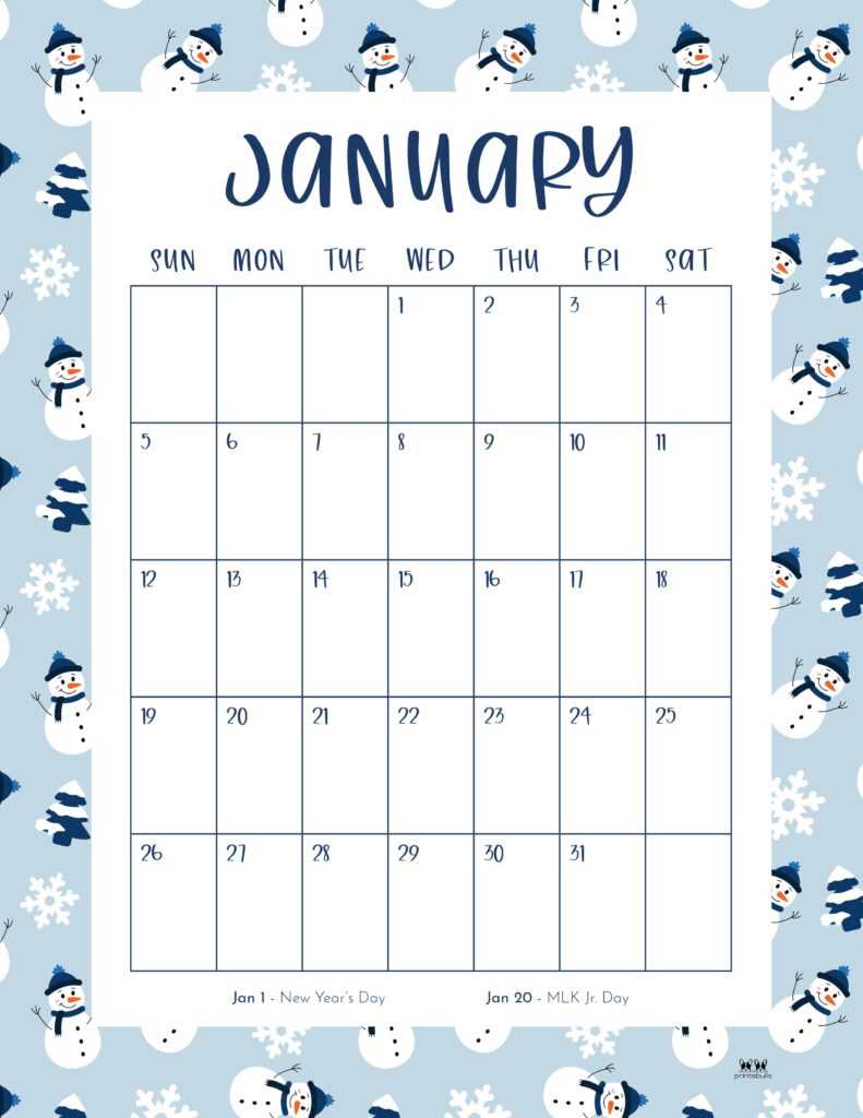 january calendar template 2025