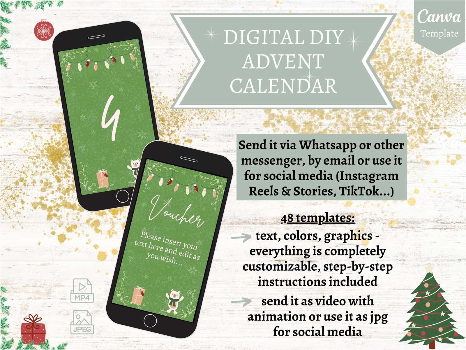 advent calendar digital template