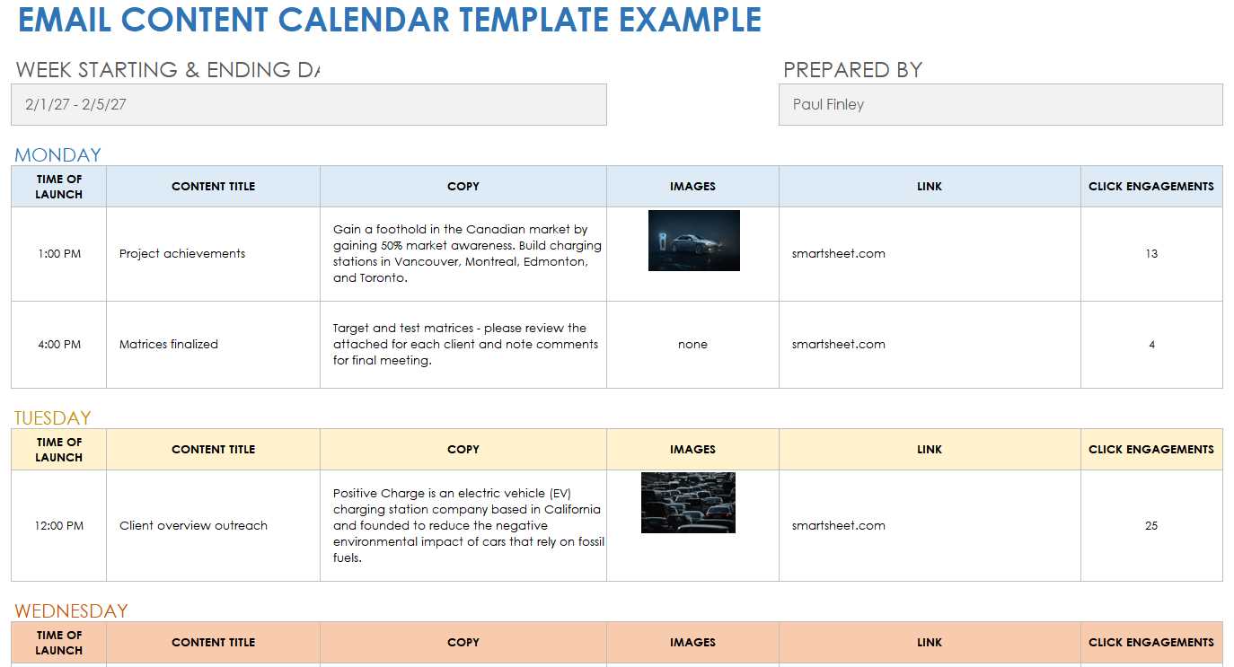 blank social media calendar template