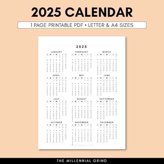 2025 calendar printable template