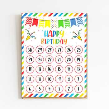 birthday countdown calendar template