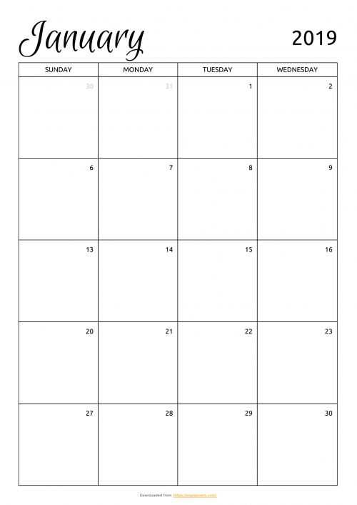 calendar template a4