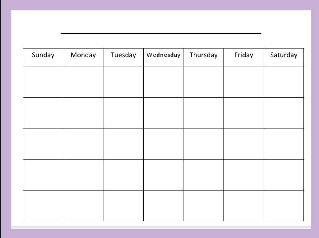 mock calendar template