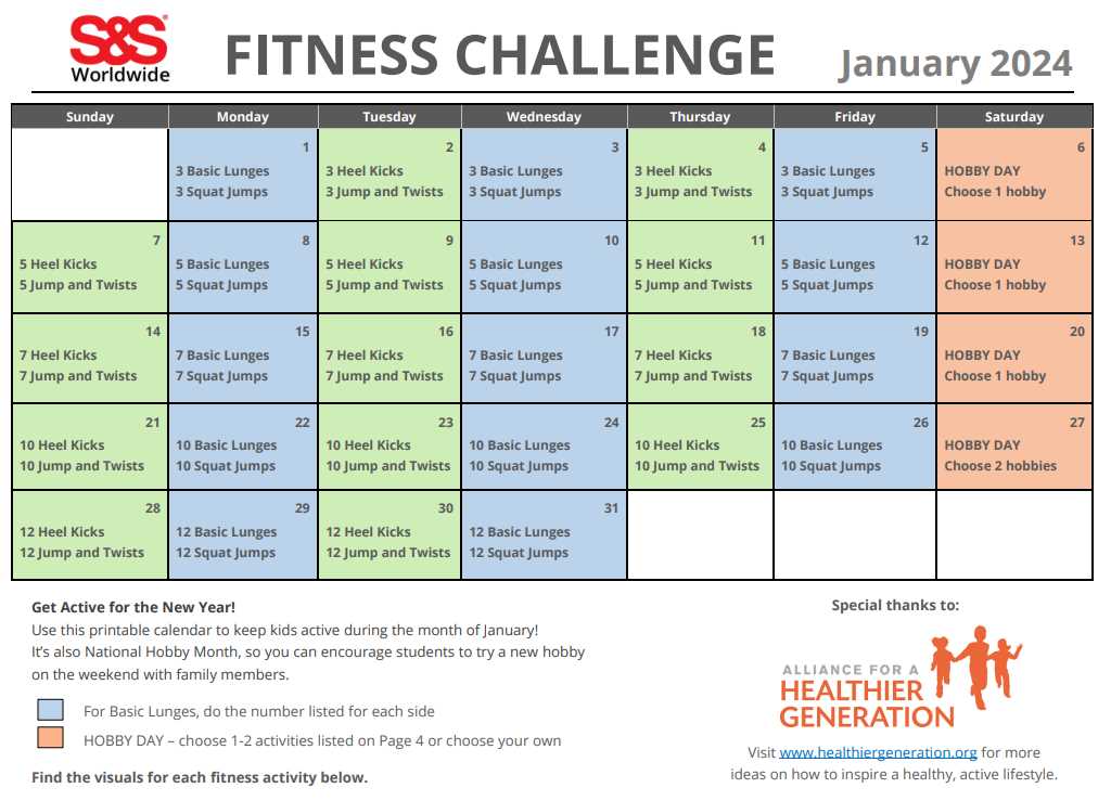 army physical fitness calendar template