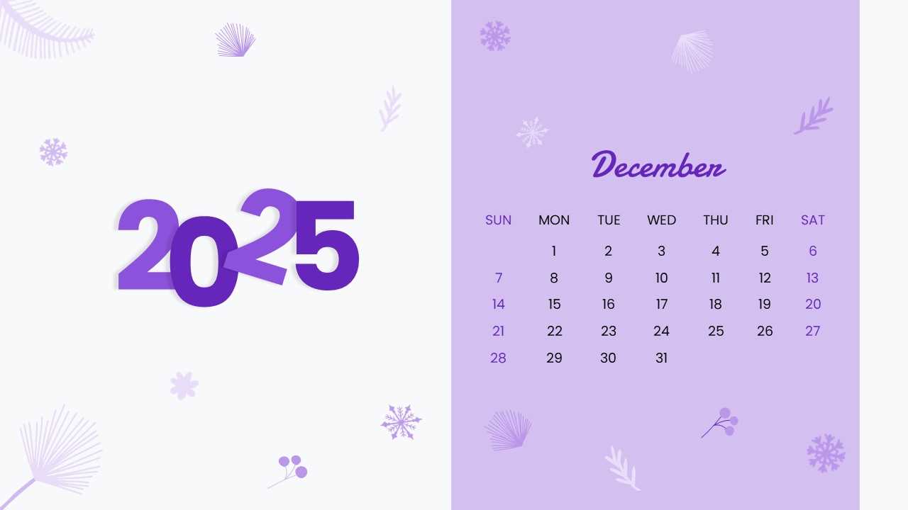 free calendar template december 2025