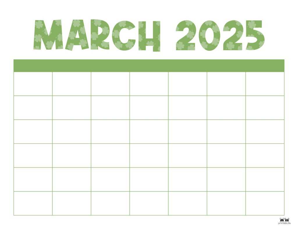 calendar template for march 2025