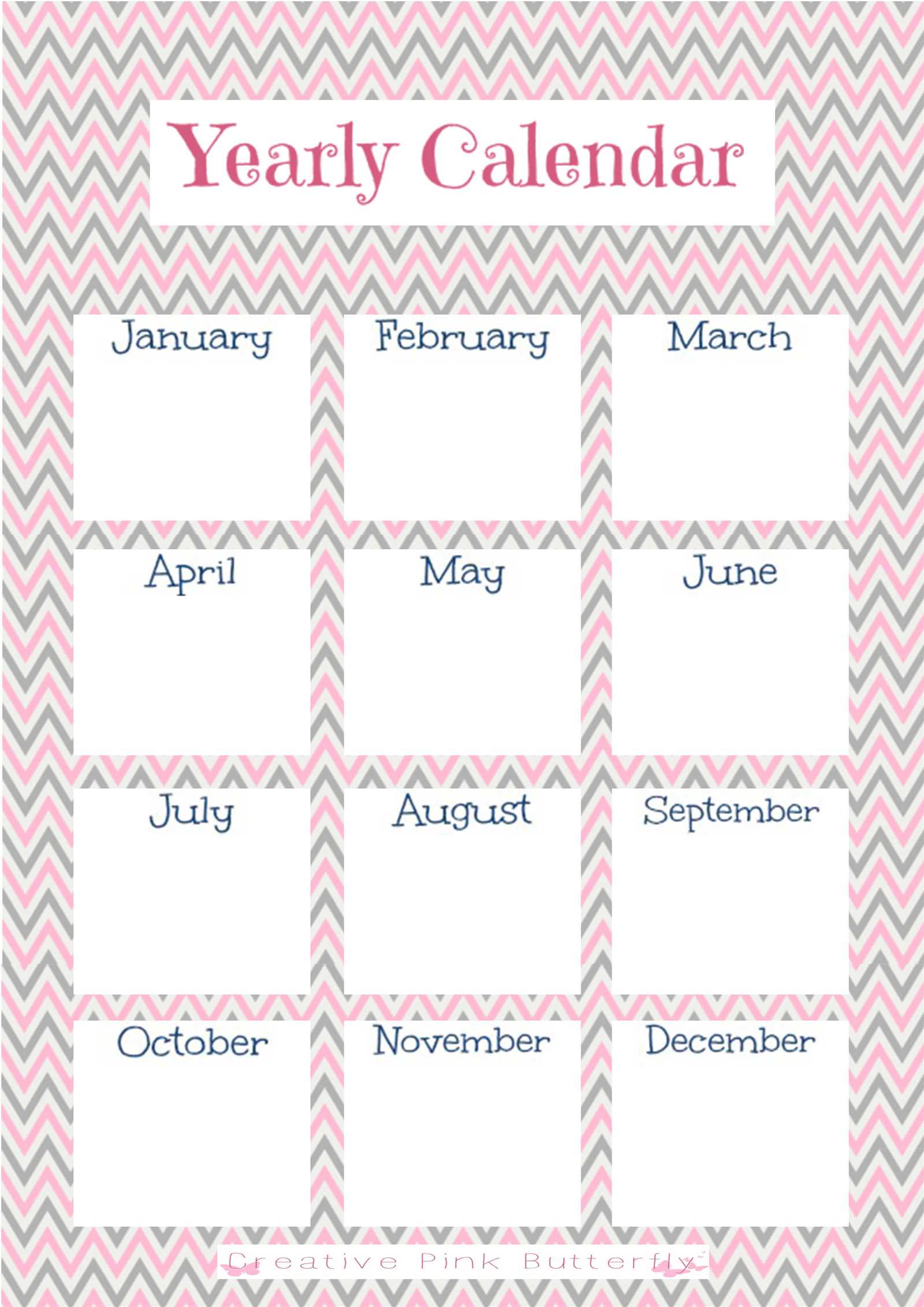 year on a page calendar templates