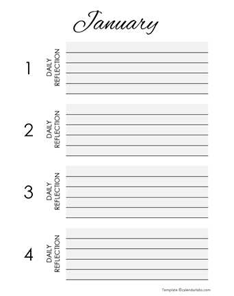 journal calendar template