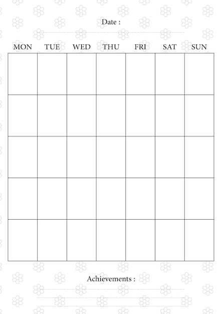 journal calendar template