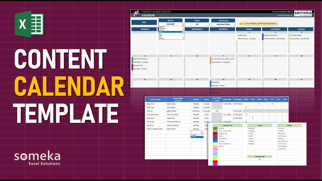 social content calendar template