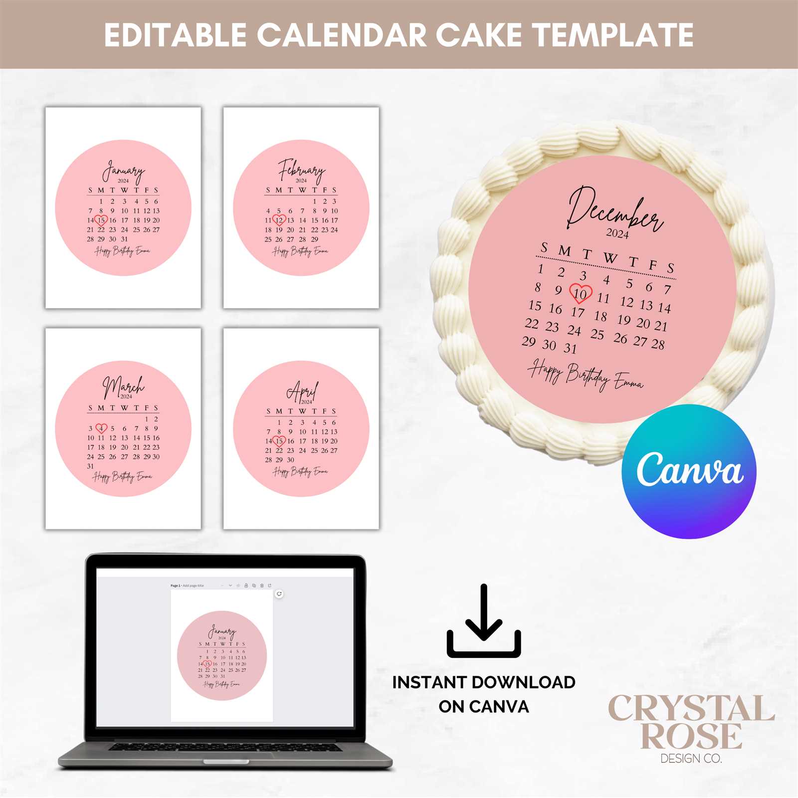 editable birthday calendar template