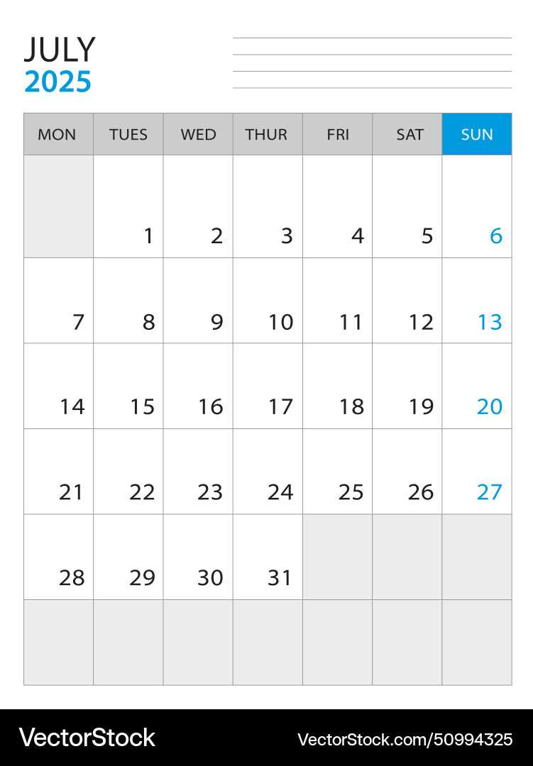 july calendar template 2025