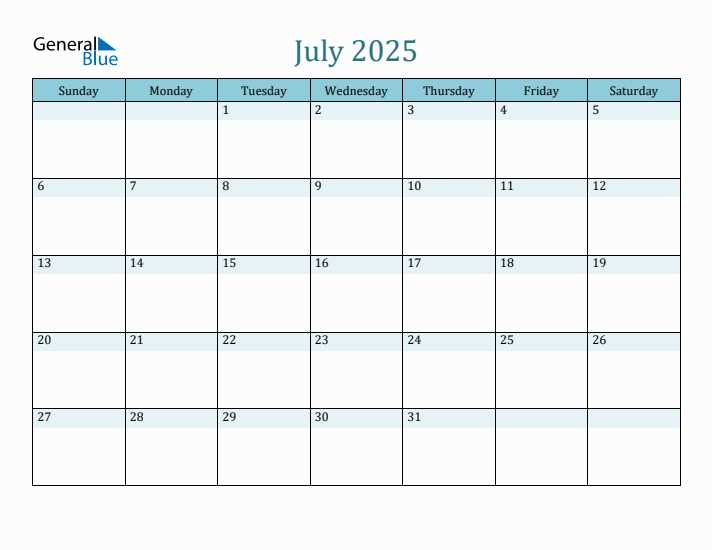 july calendar template 2025