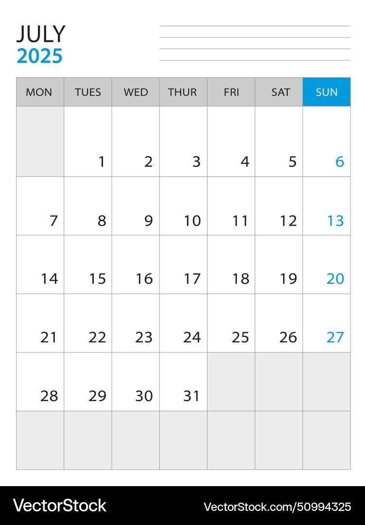 july calendar template 2026