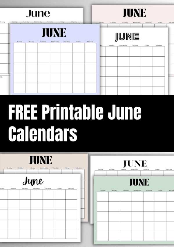 june calendar template free