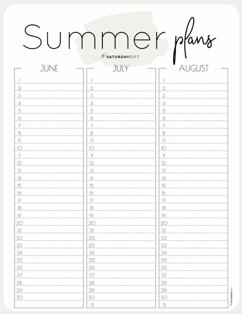 june july august calendar template