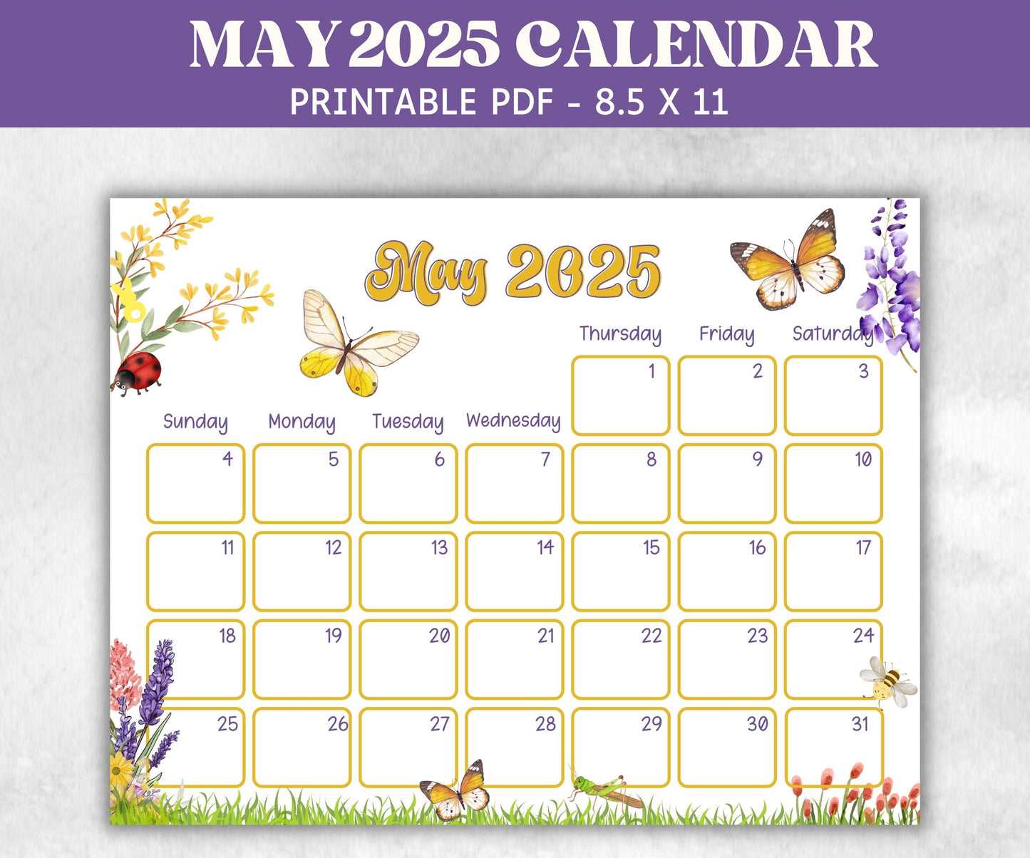 cute calendar 2025 template