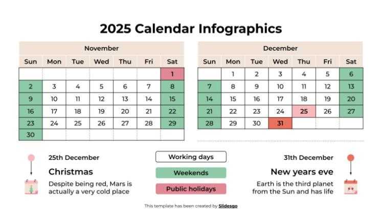 christmas calendar 2025 template