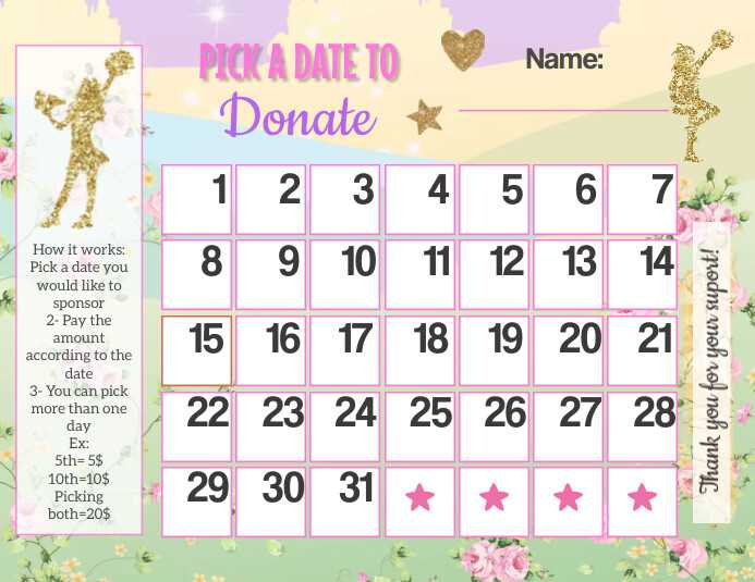 calendar fundraiser template