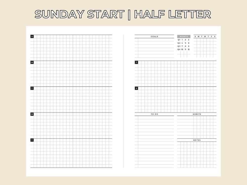 weekly printable calendar template