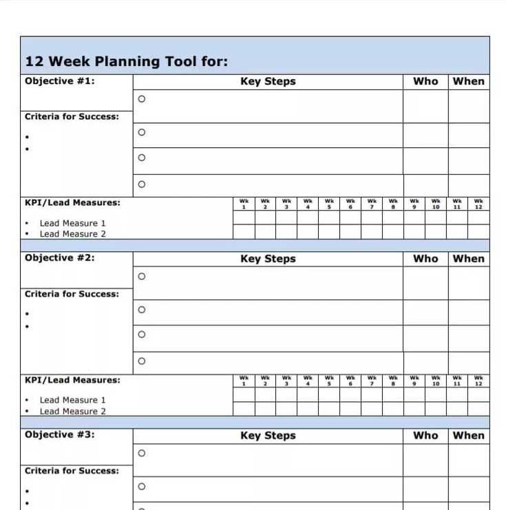 printable 12 week calendar template