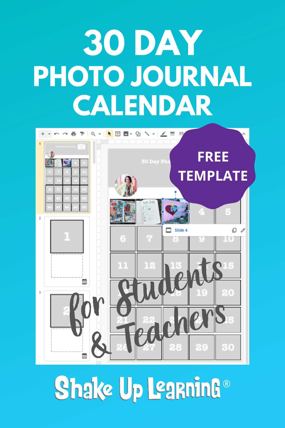 30 day calendar template