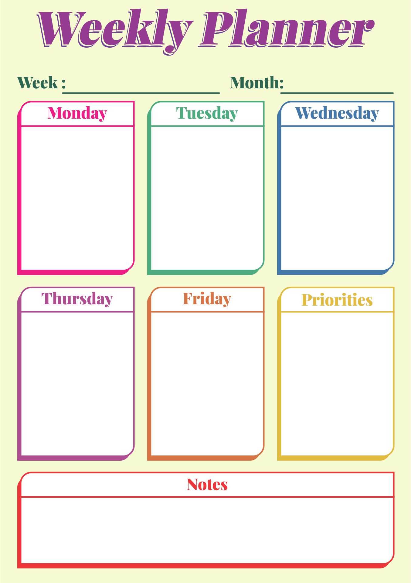 5 day calendar template free