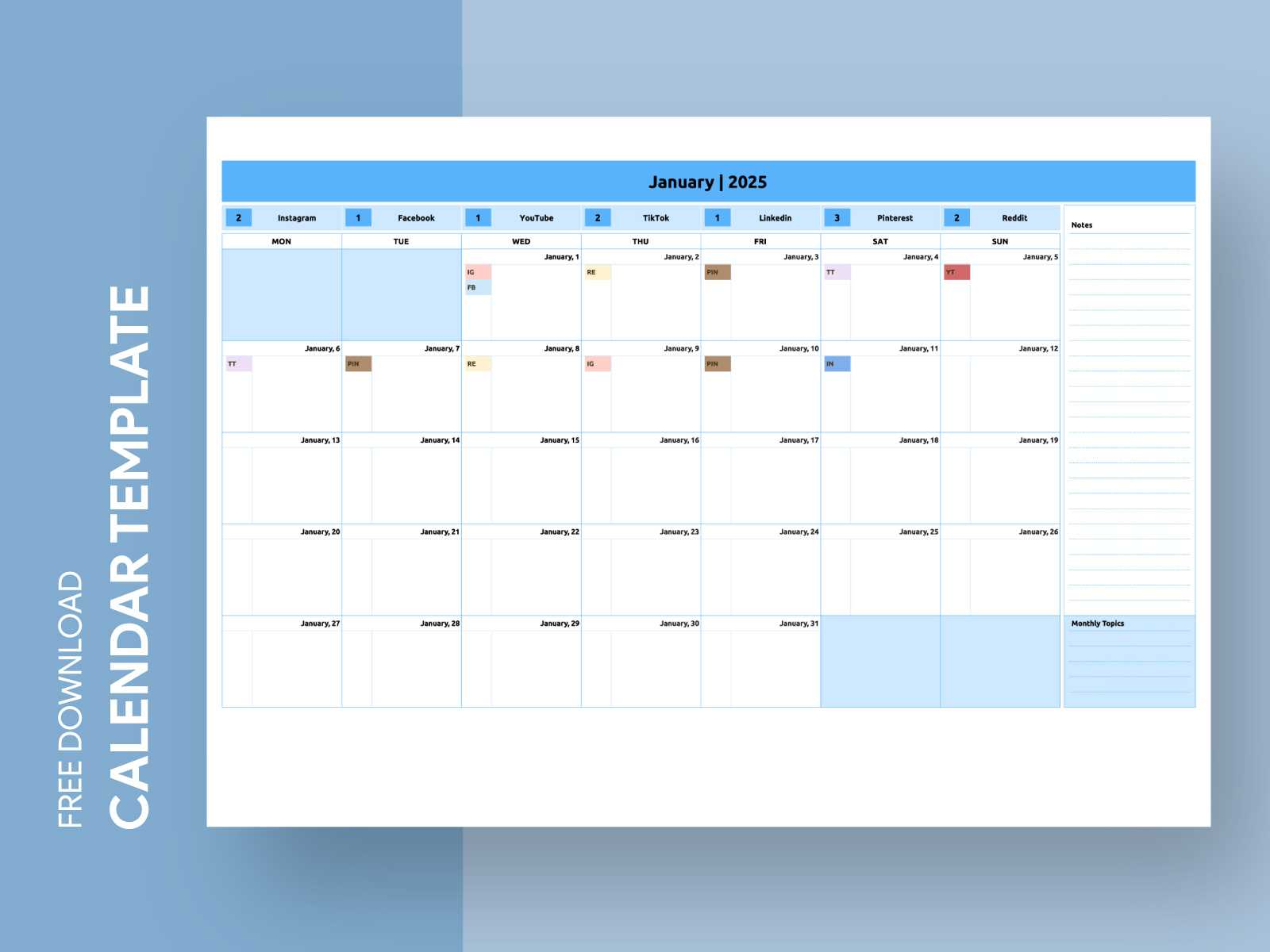 calendar docs template