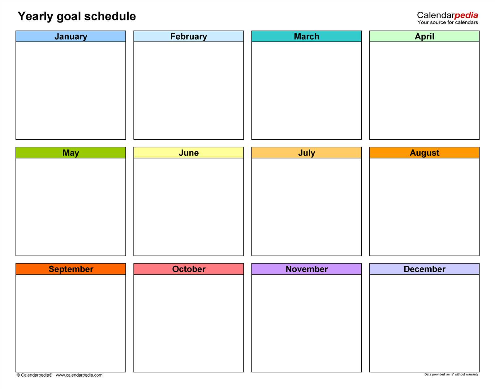 yearly schedule calendar template