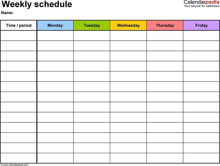day and time calendar template