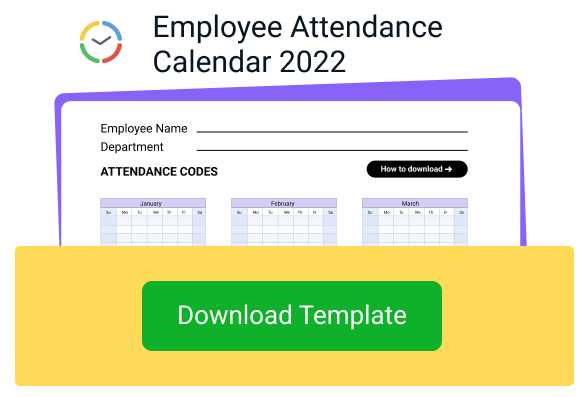 free employee attendance calendar template