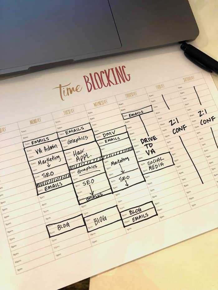 time block calendar template