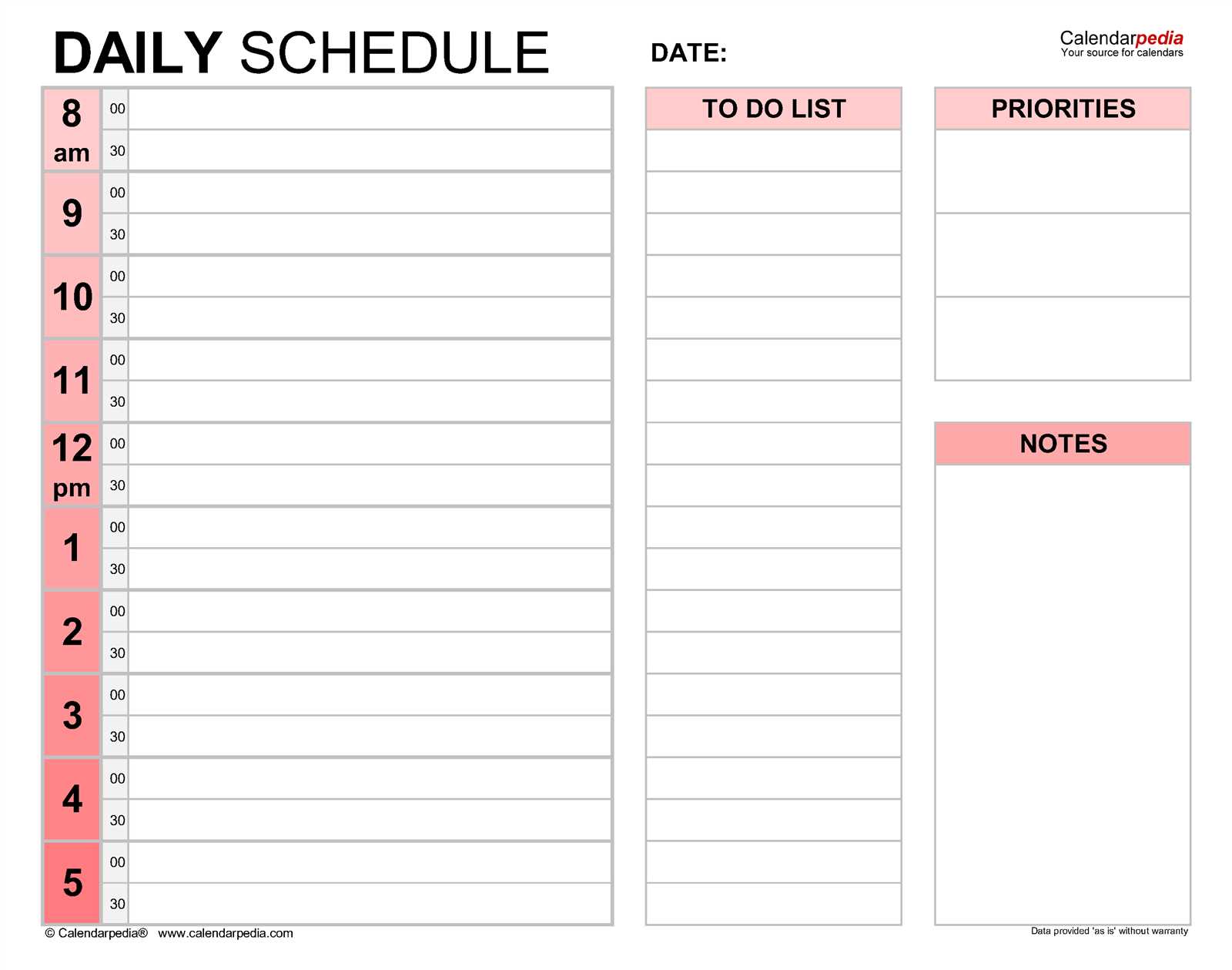 day calendar template free