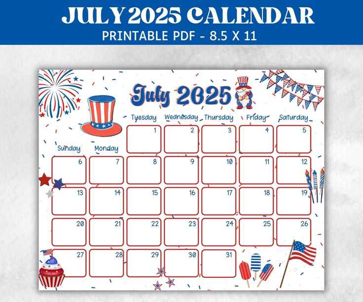 2025 july calendar template