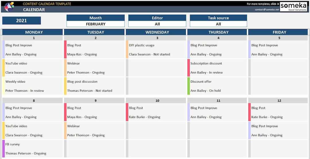 content planning calendar template