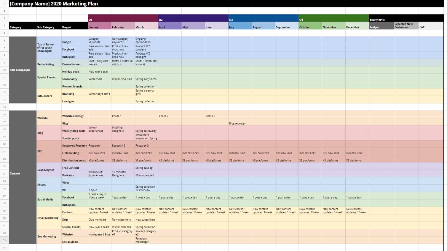 template for marketing calendar