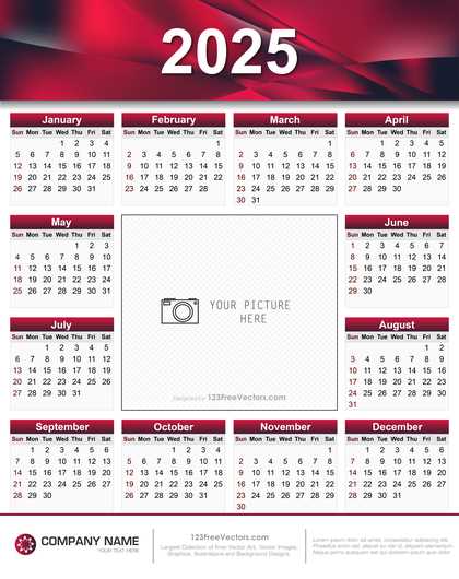 2025 calendar template illustrator