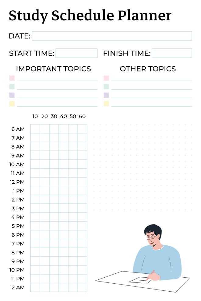 study calendar template