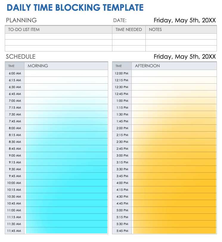 15 minute increment calendar template