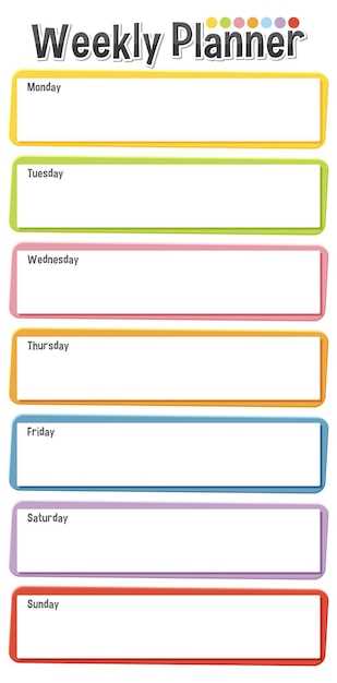 five day calendar template