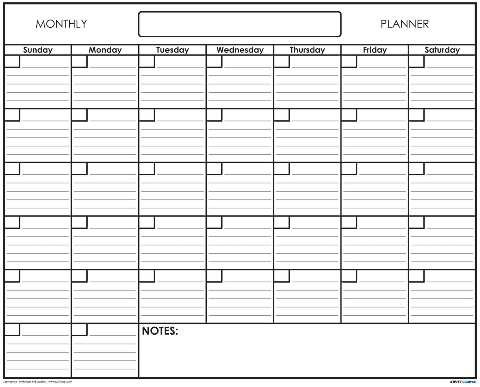 large monthly calendar template