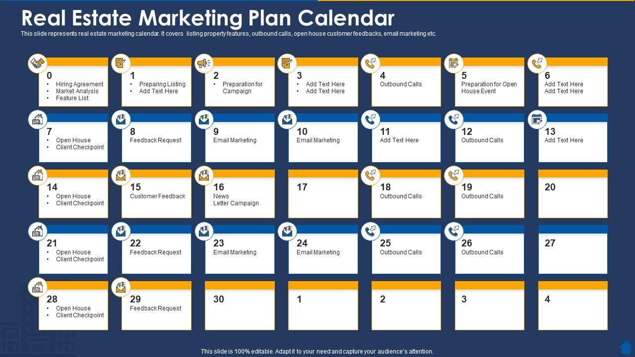 marketing plan marketing calendar template